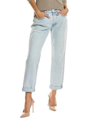 rag & bone Rosa Mid Rise Boyfriend Jeans, Light Blue Relaxed Straight Jeans, 26
